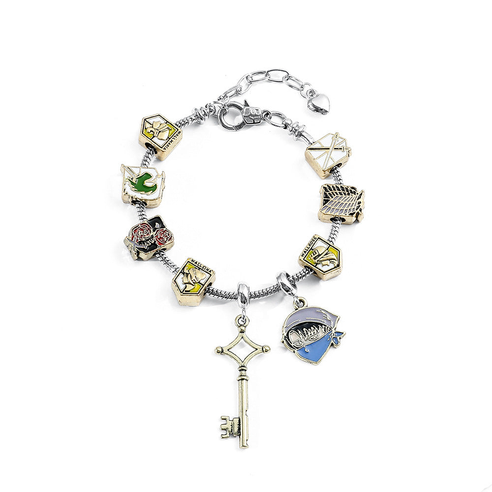 Pulseira Pandora Temática | Harry Potter & Attack on Titan | Fãs de Anime e Fantasia