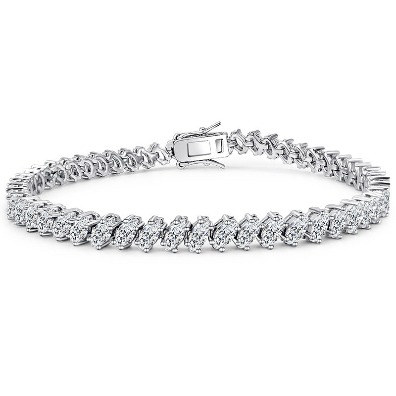 Pulseira Tennis em Cobre com Zircónias | Fecho em Forma de Oito | Elegaância Premium