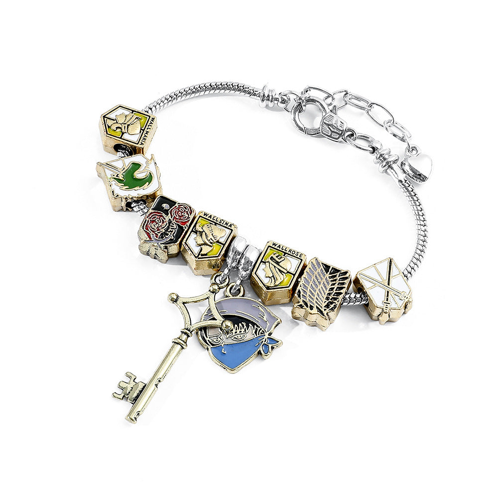 Pulseira Pandora Temática | Harry Potter & Attack on Titan | Fãs de Anime e Fantasia