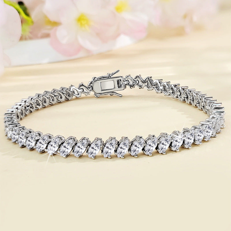 Pulseira Tennis em Cobre com Zircónias | Fecho em Forma de Oito | Elegaância Premium