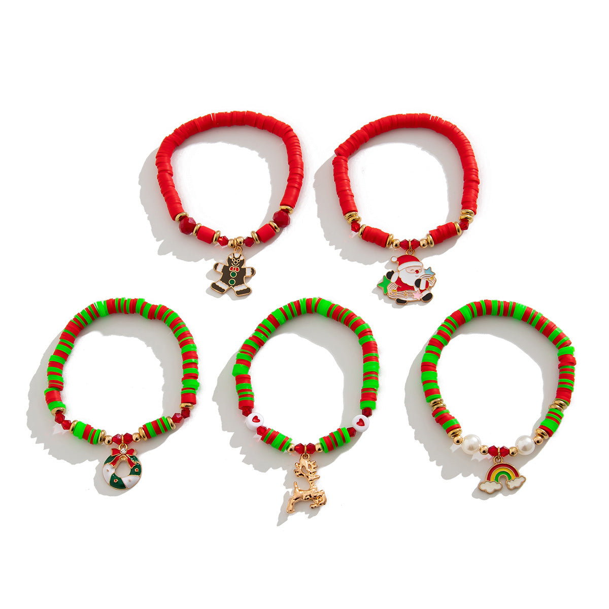 Pulseira de Natal Criativa | Letras Coloridas e Missângas Cerâmicas | Presente Natalício