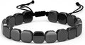 Pulseira Masculina Onyx Preto | Contas de Hematite Elástica | Ajustável