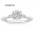 Anel de Noivado Três Pedras | Prata S925 Banhado a Ouro 18K | Diamante Lab-Grown 1 Quilate