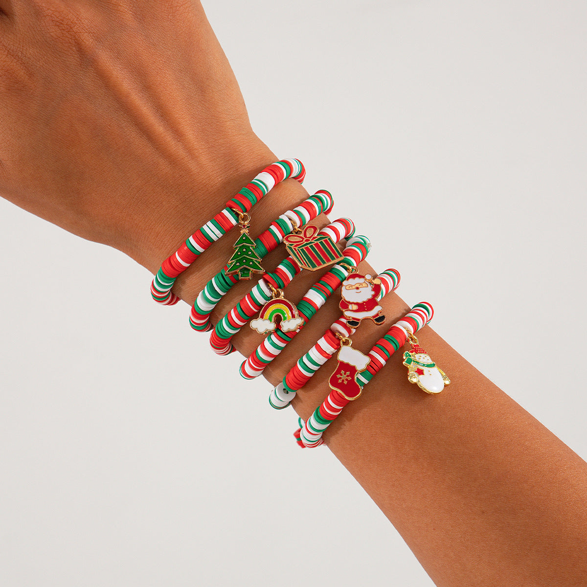 Pulseira de Natal Criativa | Letras Coloridas e Missângas Cerâmicas | Presente Natalício