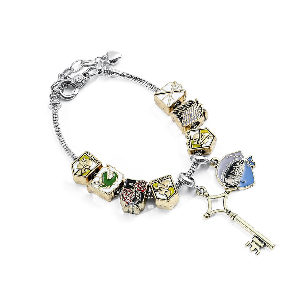 Pulseira Pandora Temática | Harry Potter & Attack on Titan | Fãs de Anime e Fantasia