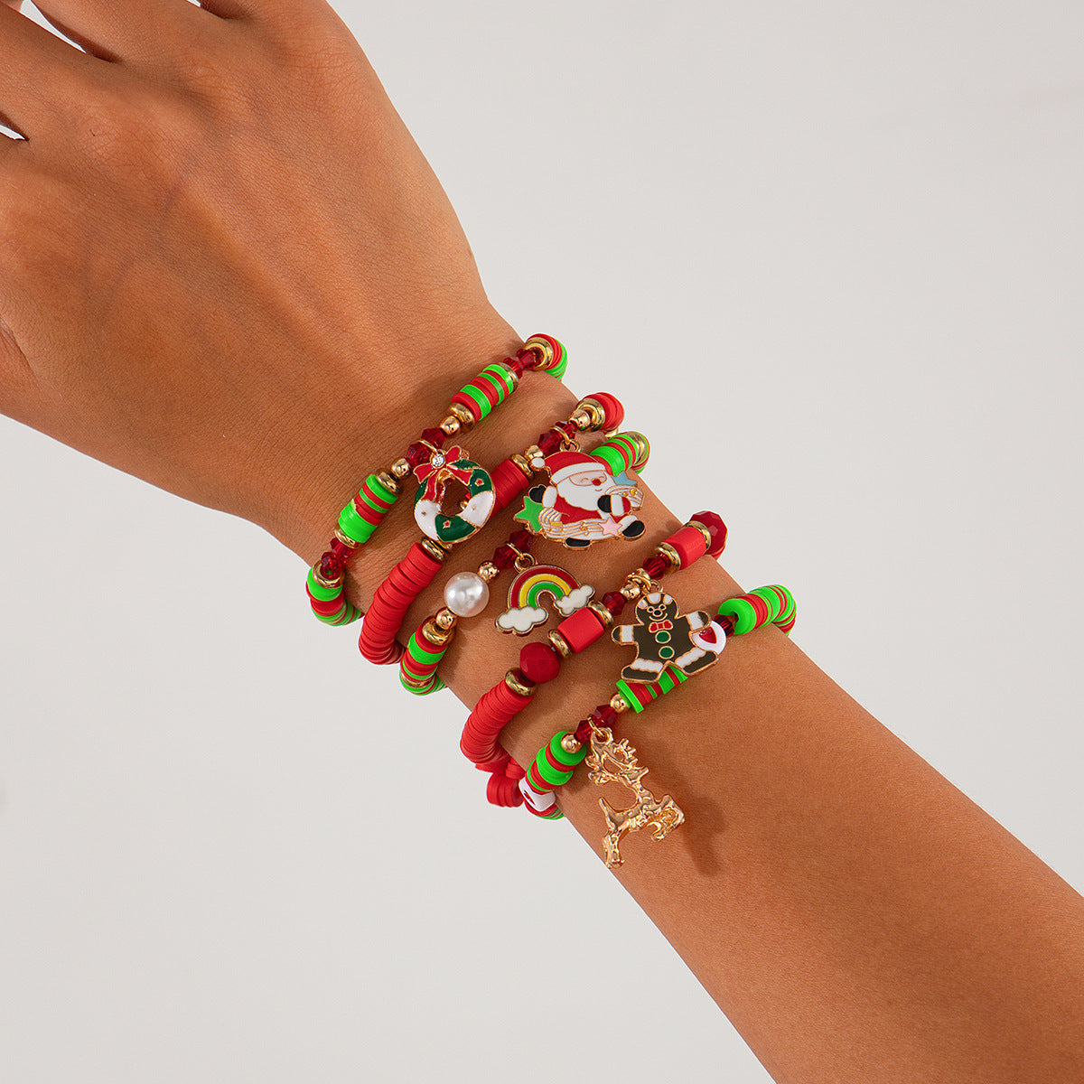 Pulseira de Natal Criativa | Letras Coloridas e Missângas Cerâmicas | Presente Natalício