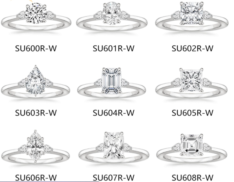 Anel de Noivado Três Pedras | Prata S925 Banhado a Ouro 18K | Diamante Lab-Grown 1 Quilate