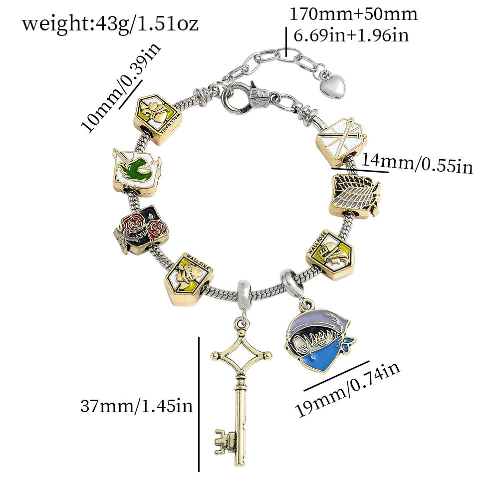 Pulseira Pandora Temática | Harry Potter & Attack on Titan | Fãs de Anime e Fantasia